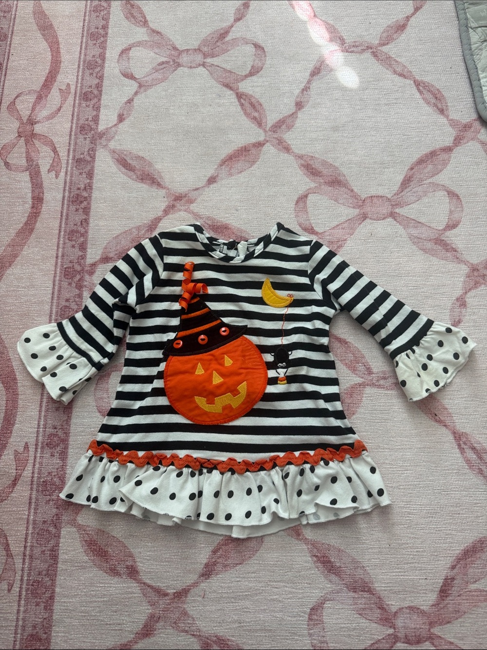 The Bailey Boys brand Halloween Pumpkin Stripe Dress